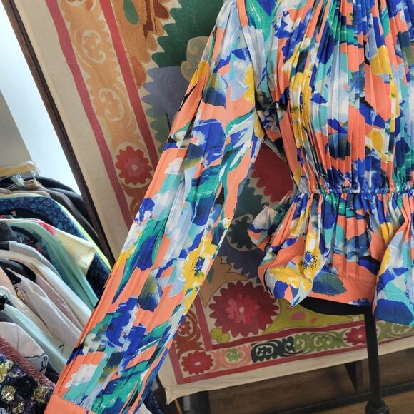 Beulah Blouse Small Colorful Designer Reg 295 - Picture 3 of 7